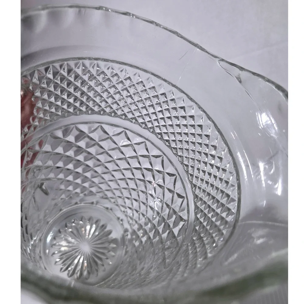 Vintage Anchor Hocking Wexford 64 Oz Clear Glass Pitcher Diamond Pattern